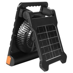 10000mAh Rechargeable Solar Fan with LED Lantern, 7 inch Portable Fan Cordless with 4W Foldable Solar Panel, 4-Speed& Timer& Quiet