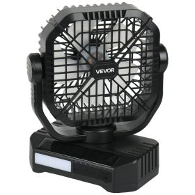 10400mAh Solar fan, Camping Fan with Solar Panel & LED Lantern, 7W 8 Inch Portable Rechargeable Battery Powered for Outside