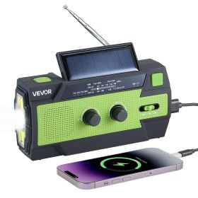 Emergency Weather Radio, 4000mAh Battery, FM/AM/WB/NOAA Alert Solar Hand Crank Emergency Radio, with USB Charging Cable, SOS Alarm and Flashlight