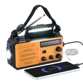 Emergency Weather Radio, 8000mAh Battery, FM/AM/WB/NOAA Alert Solar Hand Crank Emergency Radio, Type-C Charging, USB Cable, SOS Alarm and Flashlight