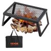 Folding Campfire Grill, Heavy Duty Steel Mesh Grate, 18" Portable Camping Grates Over Fire Pit, Camp Fire Cooking Equipment with Legs Carrying Bag