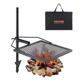 Swivel Campfire Grill, Fire Pit Grill Grate over Fire Pits, Heavy Duty Steel Grill Grates, 360° Adjustable Open Fire Outdoor Cooking Equipment