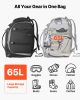Ski Boot Bag, 65L, Snowboard Boots Travel Backpack for Men Women, with Waterproof Exterior & Bottom, Durable 1680D Oxford, Bag for Skis, Snowboard