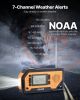 Emergency Weather Radio, 2000mAh Battery, FM/AM/WB/NOAA Alert Solar Hand Crank Emergency Radio, with USB Charging Cable, SOS Alarm and Flashlight