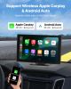 Wireless Car Stereo, 9-Inch HD Portable Radio Touch Screen with Apple CarPlay and Android Auto, CarPlay Screen with Front & Backup Cameras