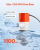 Livewell Pump for Boat, 12V 1100 GPH Straight Livewell Aerator Pump with Dual Inlet, ABA Housing & Detachable Motor Cartridge