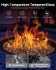 Fire Glass, 10 LBS / 4.5 KG High-Temperature Resistant Fireplace Rocks, 1/4-Inch / 6.35 mm Reflective & Smokeless Firepit Glass Rock