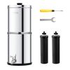 Gravity-fed Water Filter System, 1.5G 304 Stainless-Steel Countertop System, Water Filtration System, Reduces Lead and up to 99% of Chlorine