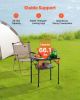 Folding Camping Table, Adjustable Height Portable Side Tables, Aluminum MDF Beach Table with Mesh Layer, Carrying Handle