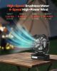 10400mAh Solar fan, Camping Fan with Solar Panel & LED Lantern, 7W 8 Inch Portable Rechargeable Battery Powered for Outside