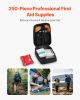 Survival First Aid Kit, 250 Pieces, 600D Nylon Trauma First Aid Bag, Survival Gear and Equipment, Emergency Kits, for Men Women Camping, Boat