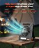 10000mAh Rechargeable Solar Fan with LED Lantern, 7 inch Portable Fan Cordless with 4W Foldable Solar Panel, 4-Speed& Timer& Quiet