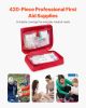 First Aid Kit, 420 Pieces, 600D Nylon Large Survival First Aid Bag, Emergency Medical Supplies, for Home, Car, Office, Travel, Camping, Truck, Hiking