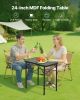 Folding Camping Table, Adjustable Height Portable Side Tables, Aluminum MDF Beach Table with Mesh Layer, Carrying Handle