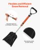 Snow Shovel and Snow Brush, 42 in Extendable Snows Broom & Ice Scraper with 180° Pivoting Brush Head, Non-Slip Grip