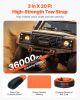 Heavy Duty Tow Strap Recovery Kit 3 in x 20 ft (MBS-36,000 lbs) Tree Saver Winch Strap, Triple Reinforced Loop & Protective Sleeves & Storage Bag