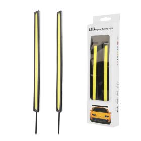 2Pcs LED Daytime Running Lights Car LED COB DRL Fog Lights IP45 Waterproof LED Strip Fog Day Driving Lamp Sticker For 12V Car Interior Exterior U (Option: 2Pcs)