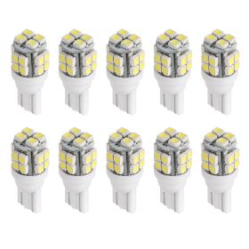 10Pcs 12V T10 LED Light Bulb Wedge Base Interior Dome Map LED Lights License Plate Trunk Side Positioning Lights 6000K White (Option: 10Pcs)