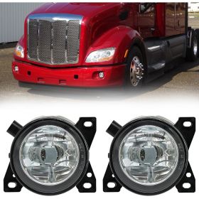 Pair Fog Light Fit For Kenworth T660 Peterbilt 579,587 With Halogen Bulbs (Option: 2Pcs)