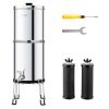 Gravity-fed Water Filter System, 2.25G 304 Stainless-Steel Countertop Water Filtration System, Reduces Lead and up to 99% of Chlorine