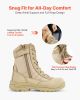 Men's Military Tactical Boots, 8 inch Combat Hiking Work Boots, Lightweight & Breathable Side Zipper Motorcycle Interceptor Trooper Boot